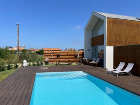 Modern barn house in countryside